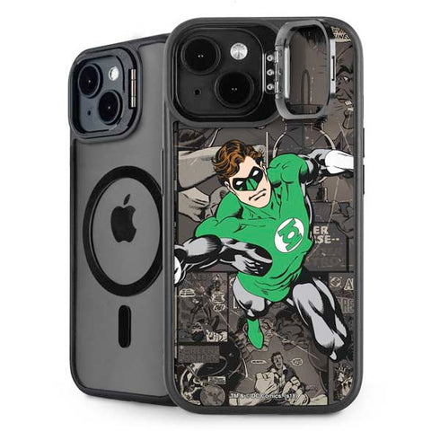 DC Comics Green Lantern Vintage Action Pose Pattern iPhone 15 Kickstand Case